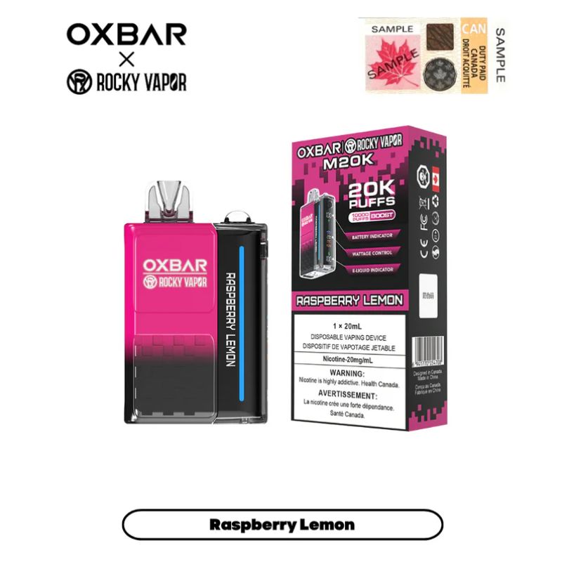 *EXCISED* Disposable Vape Oxbar M20K Raspberry Lemon Box of 5