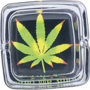 Ashtrays Fujima Square Glass 4.5" Leaf Design Box of 6