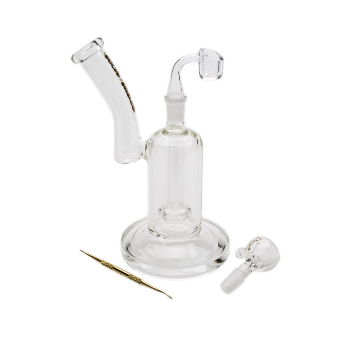 Glass Concentrate Rig Tech Tubes 8" Circ Bubbler Combo Clear