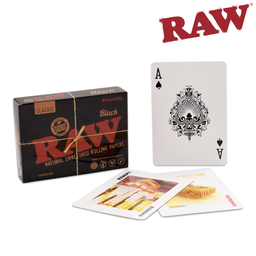 [h574] Raw Black Playing Cards