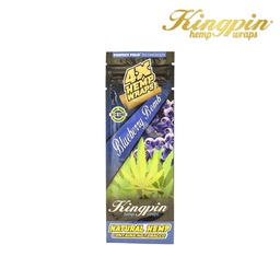 [khw002b] Kingpin Hemp Wraps 4X Blueberry Bomb Box/25