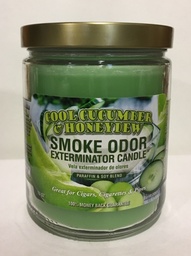 [2527zg] Smoke Odor Candle 13oz Cool Cucumber and Honeydew