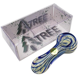 [trp044] Tree Glass 4" Fumed Colour Stripes Glass Pipe