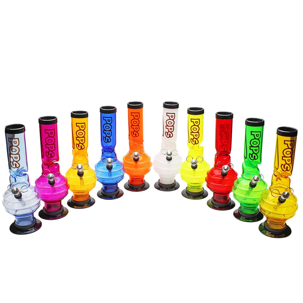 Acrylic Bong Pops 12" Ice Catcher Bubble Base