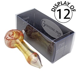 [gpg003b] Glass Pipe Genuine Pipe Co 3" Classic Fumed - Display/12