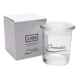 [stor001a] Storage Jar Stor Glass Pop Top Cannabis Design