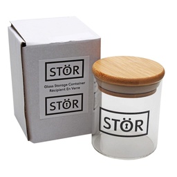 [stor002a] Storage Jar Stor Glass Pop Top Bamboo Lid