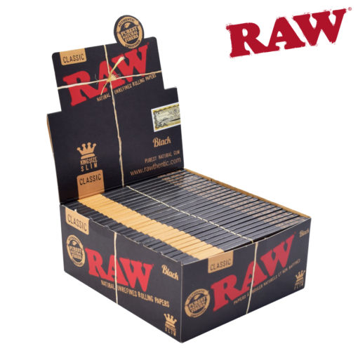Raw Black King Size Slim Rolling Papers Box/50