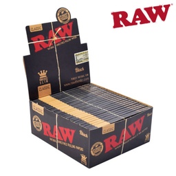[pap96b] Raw Black King Size Slim Rolling Papers Box/50
