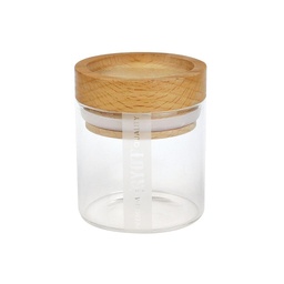 [ry218] RYOT Clear Jar with Silicone Seal and Beech Tray Lid