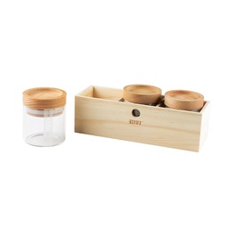 [ry219] RYOT Jar Box with 3 Clear Jars with Beech Lid