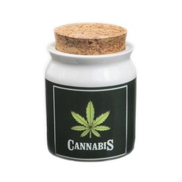 [fct021] Ceramic Cannabis Cork Stash Jar Small