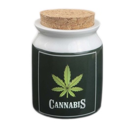 [fct022] Ceramic Cannabis Cork Stash Jar Large