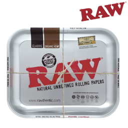 [h709] Raw Steel Rolling Tray Large 13.6" x 11" x 1.2"