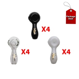 [tegp001mix-b12] KIT: *MIX COLOUR CASE OF 12* Glass Pipe Tech Tubes 3"