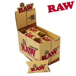 [h720b] Raw Wide Pre-Rolled Unbleached Tips Box/20