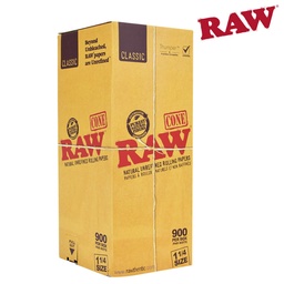 [cone14] Raw Classic Natural Unrefined Pre-Rolled 1 1/4 Cones - Bulk Box/900