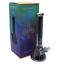 [kmg008] Glass Bong Karma 14" Platinum Rainbow 7mm Beaker