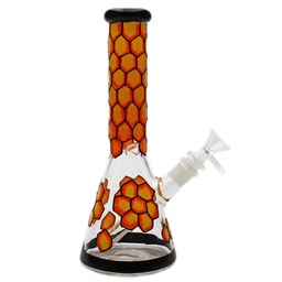 [kmg010] Glass Bong Karma 10" Hex Hive Beaker