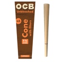 Rolling Papers OCB Virgin Unbleached Pre-Rolled 1 1/4 Cones 6-Pack - Box/32