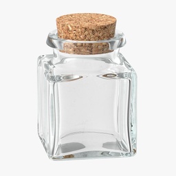 [fct035] Glass Square Stash Jar Cork