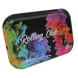 [rctr002] Rolling Club Metal Rolling Tray - Medium - Rainbow Fumes