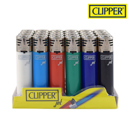 [clp005c2] Clipper Round Plastic Jet Flame Solid Colours Tray/48