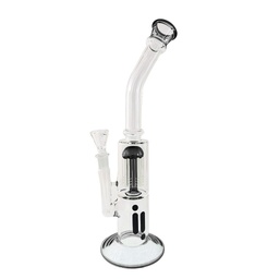 [stl568] Glass Bong - 14" Bent Neck Tree Perk