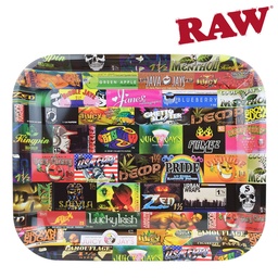 [h756] Raw Tray Rolling Paper History 101 Large 13.6" x 11" x 1.2"