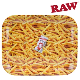 [h762] Raw French Fries Rolling Tray Large 13.6" x 11" x 1.2"