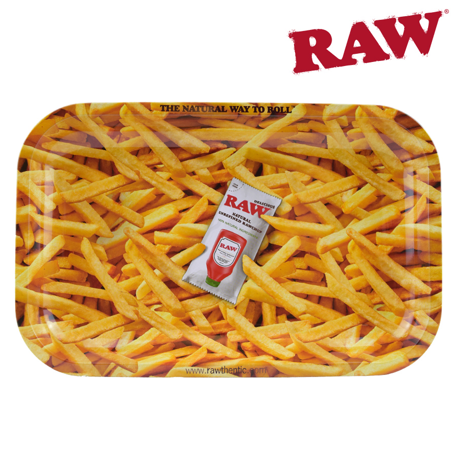 Raw French Fries Rolling Tray Small 11" x 7" x 0.8"