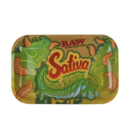 [h769] Raw Sativa Rolling Tray Small 11" x 7" x 0.8"