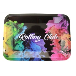 [rctr015] Rolling Club Metal Rolling Tray - Small - Rainbow Fumes