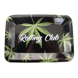 [rctr024] Rolling Club Metal Rolling Tray - Small - Leaves