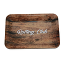 Rolling Club Metal Rolling Tray - Small - Woodgrain