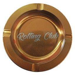 [rcac004] Rolling Club Metal Ashtray - Small - Gold