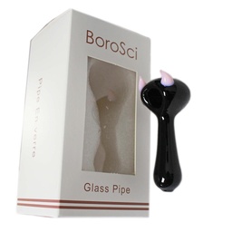 [bsp006] Glass Pipe BoroSci 4" Pink Horns