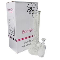 [bsb019] Glass Bong BoroSci 15" Glow In The Dark With Ash Catcher
