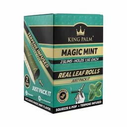 [pap111b] King Palm Pre-Roll Pouch -Slim Magic Mint- 2 Per Pack - Box Of 20 