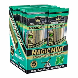 [pap114b] King Palm Mini Pre-Roll Pouch - Magic mint - 2 Per Pack - Box Of 20 