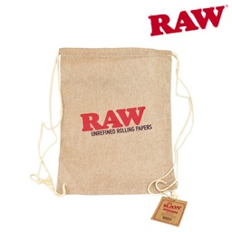 [h786] Raw Drawstring Bag Tan