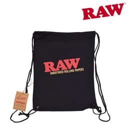 [h787] Raw Drawstring Bag Black