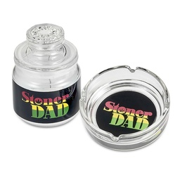 [fct063] Glass Stash Jar And Ashtray Set Stoner Dad