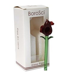 [bsp017] Glass Pipe BoroSci Red Rose Pipe