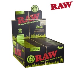[h820b] Raw Black Organic King Size Slim Rolling Papers Box/50