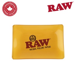 [h823] Raw Gold Glass Rolling Tray Mini 