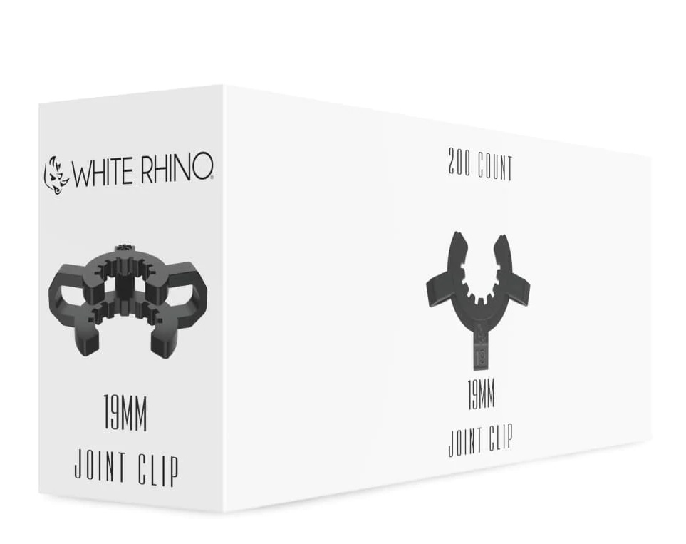 Bong Accessory White Rhino Black Keck Clip 19mm Box Of 200