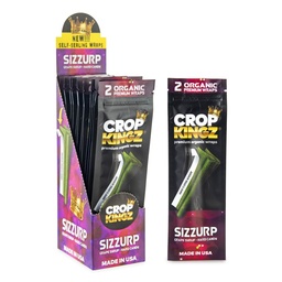[ooz038b] Hemp Wraps Crop Kingz 2pk Sizzurp Self Sealing Box of 15