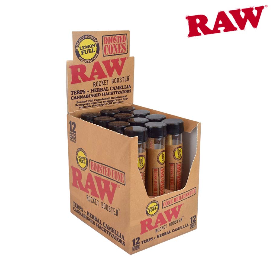 Rolling Cone Raw Rocket Booster Cones Lemon Fuel Box of 12