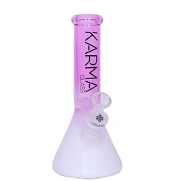 [kmg031] Glass Bong Karma 9" Beaker Two Toned Pink and White